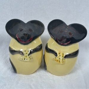 BIG Anthropomorphic Mice Salt And Pepper Shakers Mouse Kitschy Funny Animal Cute